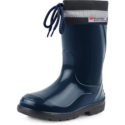 Abbildung von Ladeheid Kinder Gummistiefel mit Stulpe Regenstiefel für Jungen und Mädchen LA 972 (Dunkelblau/Schwarz, 26 EU)