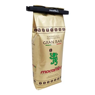 Abbildung von Mocambo Gran Bar Oro Supermiscela inklusive einer Drago Kaffeebeutelklammer, 1000g ganze Bohne