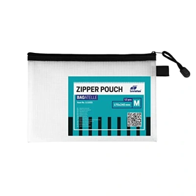 Abbildung von LEVIATAN 12er Set A5 Zip Beutel Reisetasche Transparente Reißverschlusstaschen Reißverschluss Dokumententaschen Wasserdichte Bag Lagerung von Schreibwaren, Kosmetikwaren