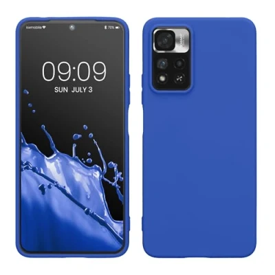 Abbildung von kwmobile Hülle kompatibel mit Xiaomi Redmi Note 11 Pro+ 5G / Pro Plus weiches TPU Silikon Case Cover geeignet für kabelloses Laden Baltik Blau