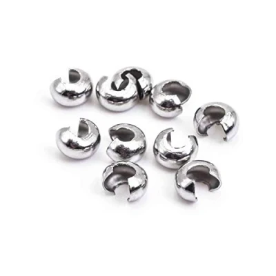 Abbildung von Vintageparts Coverperlen aus 304 Edelstahl, geschlossen 5mm 10 Stück zum Schmuck selber basteln