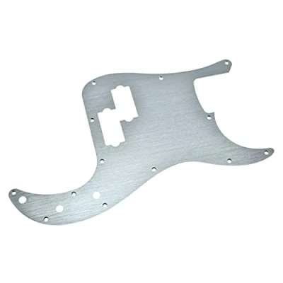 Abbildung von KAISH Schlagbrett für American Fender P Bass mit 13 Löchern, Metall, Aluminium, eloxiert, amerikanische Bass, silberfarben