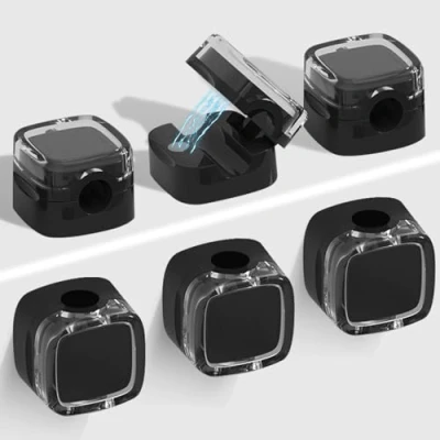 Abbildung von Selbstklebende Kabelhalter, 6er Pack Magnetische Kabelclips, Magnetischer Schreibtisch Kabelorganizer, Wandhalter für Kabel, Selbstklebender Kabelhalter Schreibtisch, Nachttisch, Schwarz