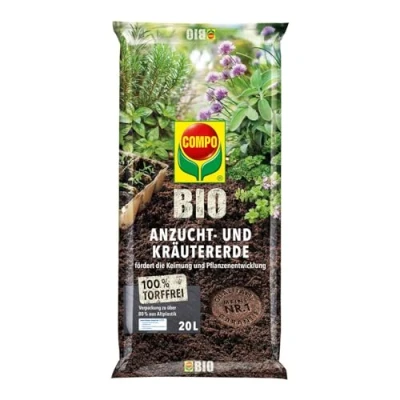 Abbildung von COMPO BIO Anzucht und Kräutererde für Aussaaten, Kräuter, Stecklinge Jungpflanzen, Torffrei, 20 Liter