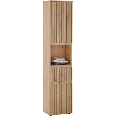 Abbildung von AUSTIN Badezimmer Hochschrank in Artisan Eiche Optik, Wildeiche Optik FSC zertifiziert Badezimmerschrank Bad Schrank mit viel Stauraum 40 x 181 31 cm (B/H/T)