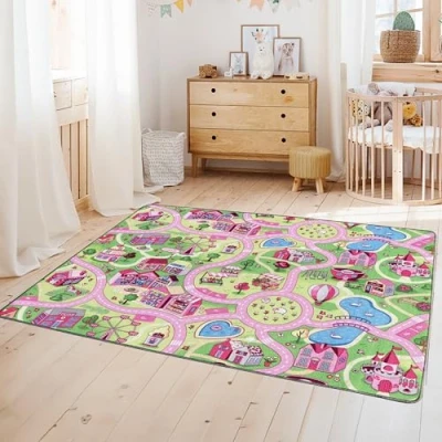 Abbildung von Primaflor Ideen in Textil Kinderteppich &quot;SWEET CITY, Made Belgium&quot;, rechteckig, 5 mm Höhe, Straßen Spiel Teppich, Straßenbreite ca. 9 cm, Kinderzimmer
