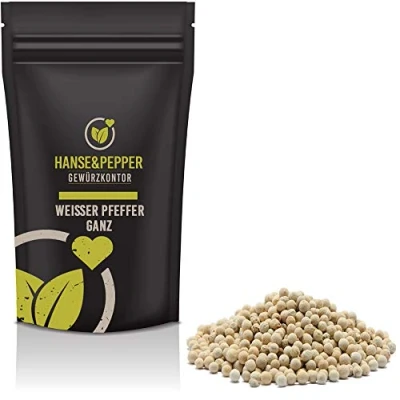 Abbildung von 250g Pfeffer Weiß ganz Körner natürlich vom Hanse&amp;Pepper Gewürzkontor