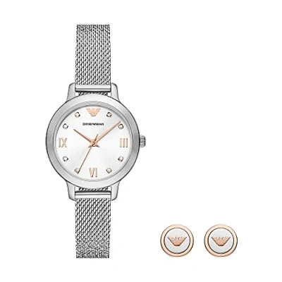 Abbildung von Emporio Armani SET Uhr silvercoloured, Damen, Größe: One Size, Silver coloured