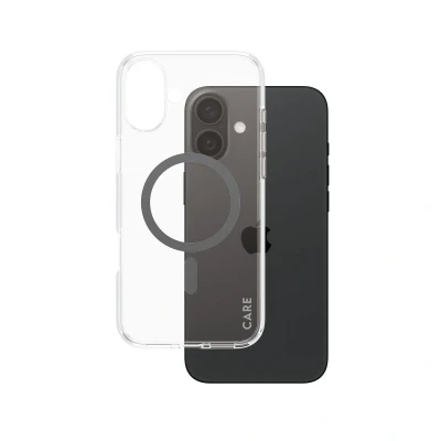 Abbildung von Apple iPhone 16 Plus Hülle MagSafe Recycelter Kunststoff PanzerGlass Hard Case/Backcover Handyhülle Schwarz Shockproof/Stoßfest