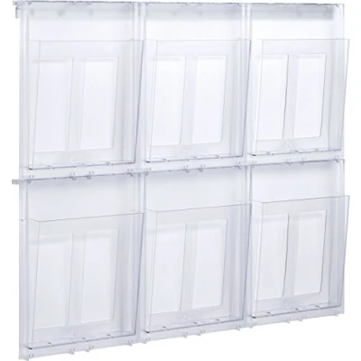 Abbildung von Helit Prospekthalter Placativ Wandset 6 x A4 quer glasklar
