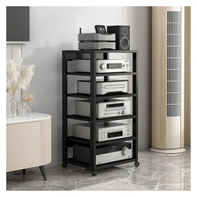 Abbildung von audio rack hifi Regal 4/5/6/7 stufiges Medienständer Komponenten Stereo Rack, Home Office Theater Küchen Videoturm Ausrüstung, Aufbewahrungseinheit For Plattenspieler Receiver, Spielekonsole