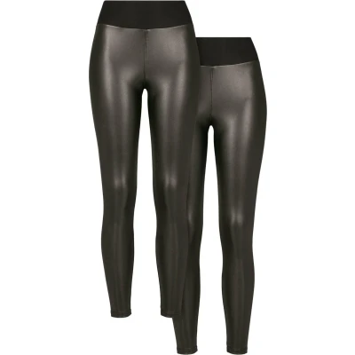 Abbildung von Urban Classics 2PACK Leggings Hosen black, Damen, Größe: 4XL, Black