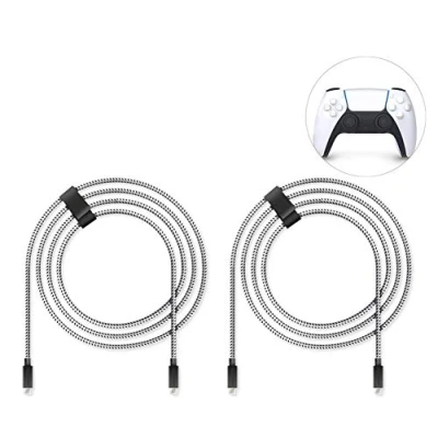 Abbildung von Lioncast Ladekabel für Ps5 4 Meter Schnell (USB C/USB C) Sony PS 5 Controllerkabel Controller Dualsense mit Nylonmantel (Knickschutz) 2 Stück