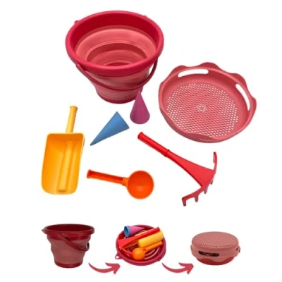 Abbildung von Schildkröt Funsports 7in1 Sand Toys Falteimer Set rot