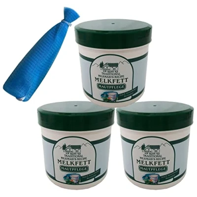 Abbildung von ILODA 6 x 250ml Melkfett Hautpflege vom Pullach Hof + 1x Seifenbeutel, Natur, Hautschutz bei Nässe und Kälte, nach traditioneller Rezeptur