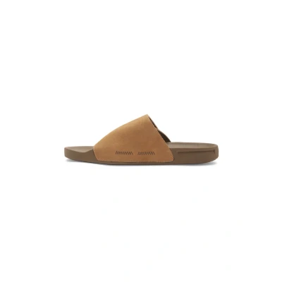 Abbildung von Quiksilver RIVI BADE Pantolette flach, Herren, Größe: 42, Beige Leder
