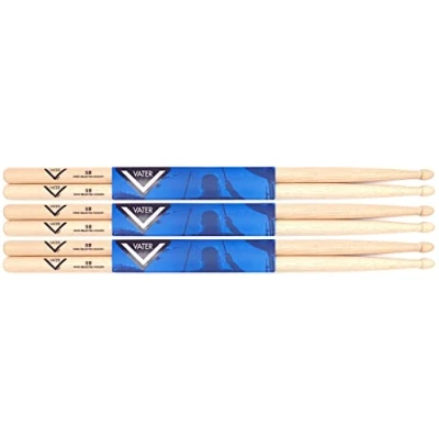 Abbildung von Vater Drumsticks VS3P5BW 5B American Hickory Serie Holzspitze 3 Paar