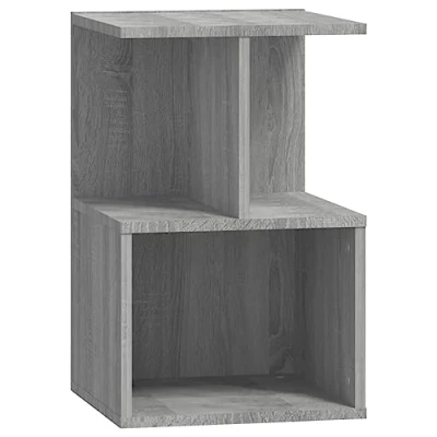 Abbildung von vidaXL Nachttisch mit Stauraum Nachtschrank Nachtkonsole Nachtkommode Schlafzimmer Schrank Kommode Grau Sonoma 35x35x55cm Holzwerkstoff