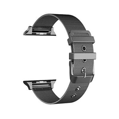Abbildung von Cool Armband für Apple Watch Series 1/2 / 3/4 5/6 7 SE (38/40 41 mm), Metall, Schwarz