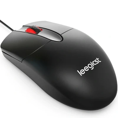 Abbildung von leegicst USB Wired Optischer Computer Maus M102 Kabelgebunden 3 Tasten Büro für PC MacBook Tablet (Black)