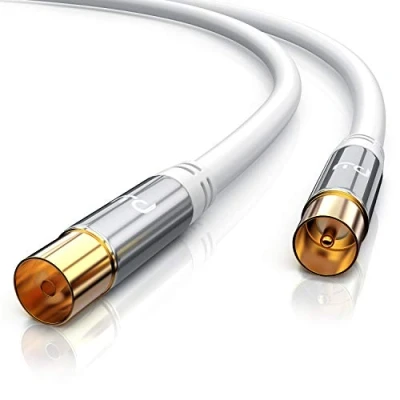 Abbildung von CSL 12,5m Antennenkabel 8k 4K HDTV 135Db 75 Ohm Premium Koaxialkabel Full HD UHD Koax Stecker Kupplung DVB T und T2 C S S2 Radio UKW DAB