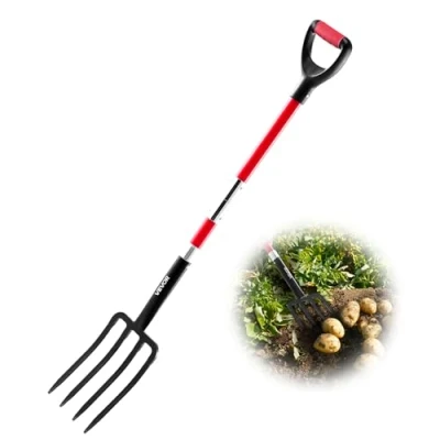 Abbildung von VEVOR Dunggabel mit Fiberglasstiel 1150mm Mistgabel Mistforke Heugabel 4 Zinken