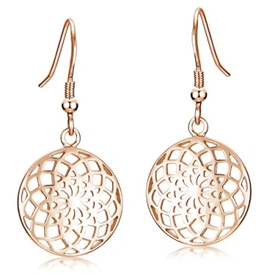 Abbildung von Materia Paar Ohrhänger Lebensblume / Blume des Lebens SO 451 Rose, 925 Sterling Silber, vergoldet