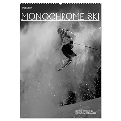 Abbildung von Monochrome Ski (Wandkalender 2025 DIN A2 hoch), CALVENDO Monatskalender
