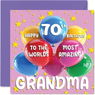 Abbildung von Stuff4 Geburtstagskarte zum 70. Geburtstag für Oma Weltweit erstaunlichste von Enkelin Enkelin, 145 mm x mm,