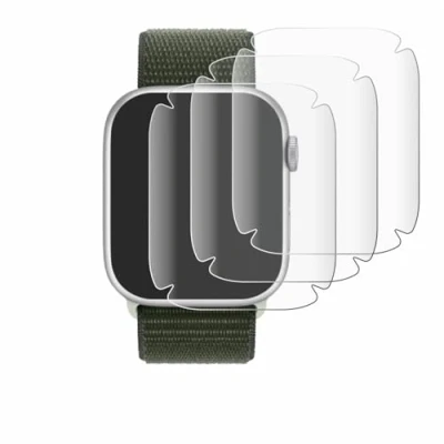 Abbildung von Savvies 4 Stück Full Screen Schutzfolie für Apple Watch Series 9 (41 mm) Cover Displayschutz Folie [3D Curved, Transparent, Anti Fingerabdruck]