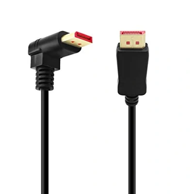 Abbildung von BolAAzuL Rechtwinkliges Displayport 1.4 Kabel Aufwärts abgewinkeltes Kabel, 90 Grad V1.4 6FT/1.8M bis zu 8K/60Hz, 4K/144Hz unterstützt