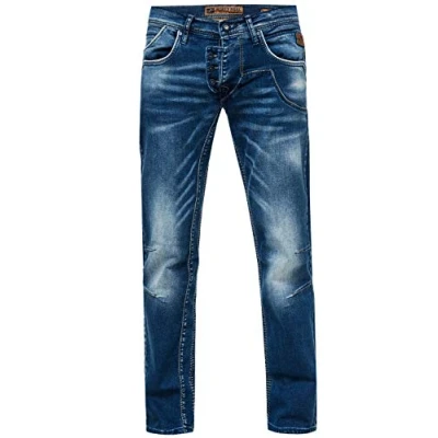 Abbildung von Rusty Neal Jeans Hose Denim Komfort Straight Fit &#039;Ruben&#039; of Herren Jeanshose Dunkel Blau 42, Farbe:Dunkel Blau, Größe Jeans:34W / 34L