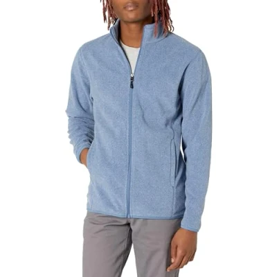 Abbildung von Amazon Essentials Herren Fleecejacke mit durchgehendem Reißverschluss (in Big und Tall erhältlich), Blau Heide, XXL