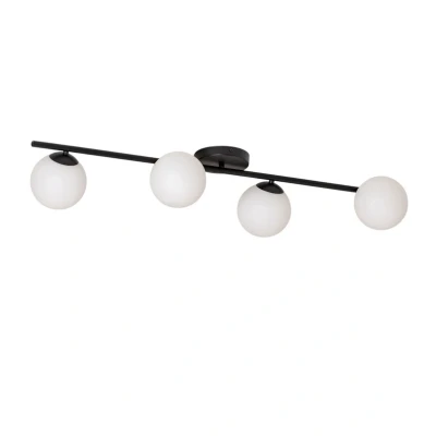 Abbildung von Deckenleuchte Glassy, 4 flg., linear, schwarz/opal