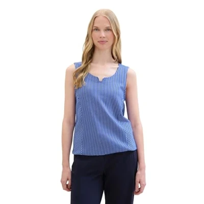 Abbildung von TOM Tailor Top, Damen, Größe: Medium, Royal blue white stripe