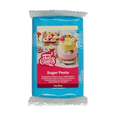 Abbildung von FunCakes Rollfondant Sea Blue: Einfach zu verwenden, glatt, flexibel, weich und biegsam, perfekt zum Dekorieren von Kuchen, halal, koscher glutenfrei, 250 g