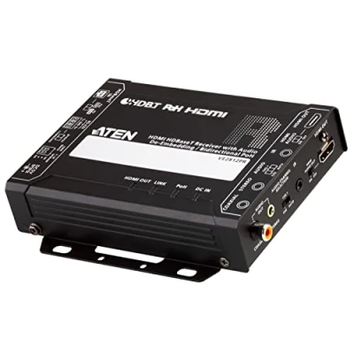 Abbildung von ATEN HDMI HDBaseT Empfänger mit Audio De Embedding / Bi direktional PoH (4K @ 100 m) (HDBaseT Class A) (PoH PSE &amp; PD), 4096 x 2160 Pixel, AV Receiver, m, Kabelgebunden, 3D, HDCP