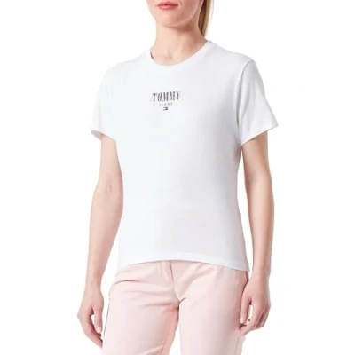 Abbildung von Tommy Jeans SLIM Essential LOGO TEE Tshirt print, Damen, Größe: 42, White