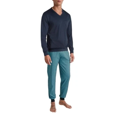 Abbildung von Calida BÜNDCHEN SET Nachtwäsche Set, Herren, Größe: Large, Bright blue