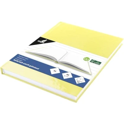 Abbildung von Kangaro Schulheft A5 line hard cover pastellgelb, 80 Blatt, Gramm