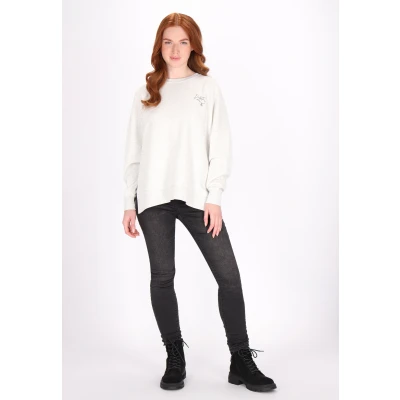 Abbildung von DREIMASTER Vintage Damen Sweatshirt XL / Wollweiß Melange 80% Recycled Cotton 20% Polyester