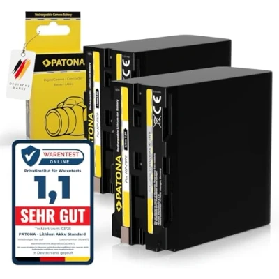 Abbildung von PATONA 2X Akku Ersatz für Sony NP F970 F960 F950 F930 F750 F730 F550 F530 F330 FM30 FM50 FM70 FM90 QM51D QM71D QM91D FM 500H Batterie