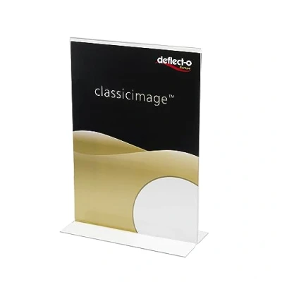 Abbildung von Deflecto Tischaufsteller Classic Image, gerade, A4, Hochformat, 210 x 305 93 mm, glasklar, doppelseitige Präsentation, Menükartenhalter, Werbeaufsteller