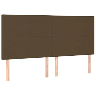Abbildung von vidaXL Kopfteil 4 STK., Bettkopfteil mit Holzbeinen, Höhenverstellbar Polsterkopfteil für Bett, Betthaupt Bettzubehör Schlafzimmer, Dunkelbraun 100x5x78/88 cm Stoff