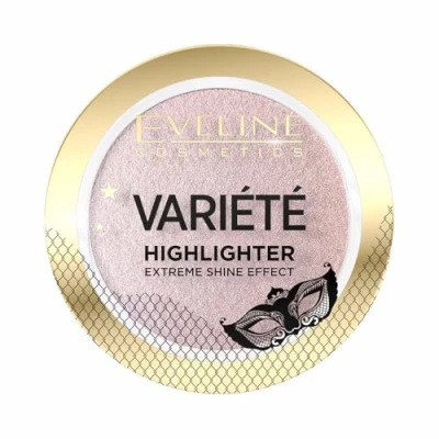 Abbildung von Eveline Cosmetics Variete Glow Enhancing Highlighter Puder Strahlendes Finish mit natürlichen Inhaltsstoffen, 10g