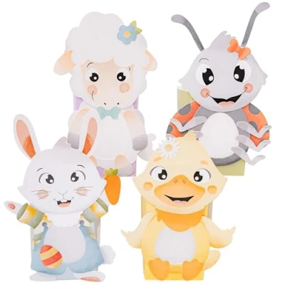 Abbildung von Papierdrachen 8 Windlichter Ostermotive Tischlichter Bastelset perfekt für Kinder geeignet Projekt Kindergärten oder Grundschulen Dekoration Ostern