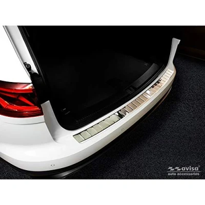 Abbildung von Avisa Edelstahl Heckstoßstangenschutz kompatibel mit Volkswagen Touareg III (CR7) 2018 &#039;Ribs&#039;