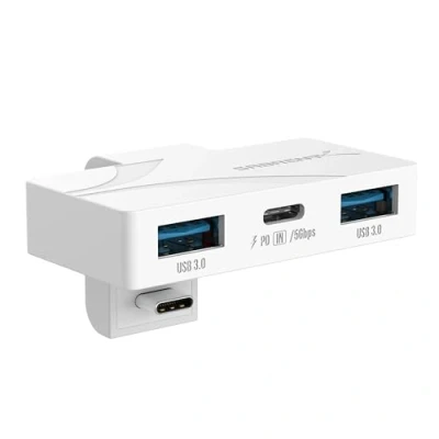 Abbildung von SABRENT USB Typ C 3 Port Gaming Hub für ASUS ROG Ally Leicht, tragbar, Plug and Play, PD3.0 Ladefunktion, A &amp; Anschlüsse, kompatibel mit Windows, macOS, Linux (HB ROAY)
