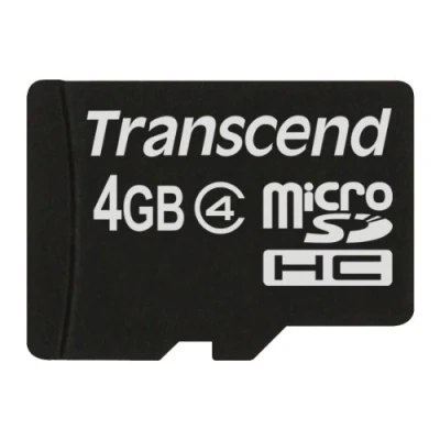 Abbildung von Transcend TS4GUSDC4 Micro SDHC 4GB Class 4 Speicherkarte Schwarz