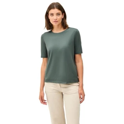 Abbildung von CECIL Damen 3225993 Basic Rundhals T Shirt, Dark Balmy Khaki, XL